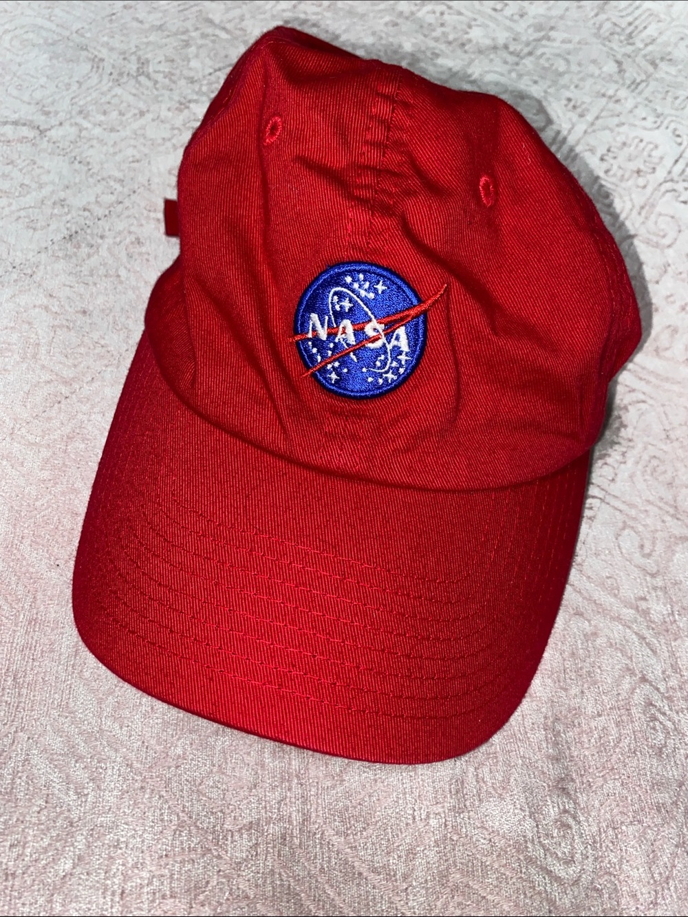 NASA Red Embroidered Logo Baseball Cap